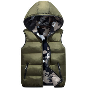 Stylish Unisex Cotton Down Vest in Camouflage Design