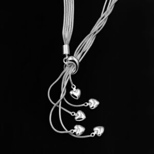 Five Snake Bones Heart Pendant, Exquisitely Silver-Plated