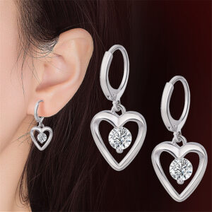 Radiant Zircon Heart Earrings