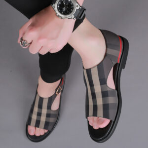 Plaid Open Toe Sandals for Men