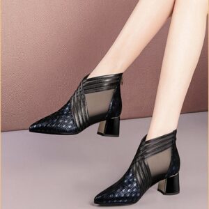 Stay Cool and Chic with Mid-Heel Mesh Boots for Women