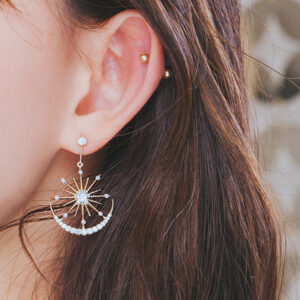 Crystal Sun and Moon Earrings for a Magical Look with Rhinestones