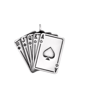 Stylish Straight Pendant made of Titanium Steel with Spades Playing Cards Design