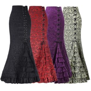 Cotton Splicing Long Fishtail Skirt for Women