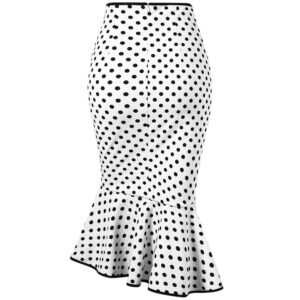 Women’s Mermaid Skirt with Polka Dot Print