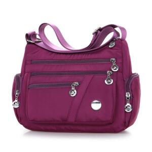 High Capacity Women Waterproof Shoulder Bag with Multi-pocket Design