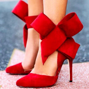Fashionable Big Bow Pumps with Thin High Heels for Women