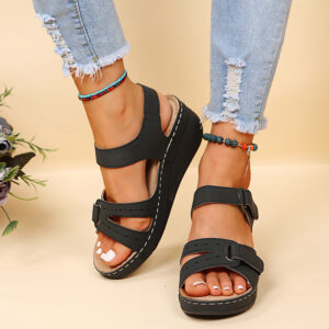 Women Platform Wedge Sandals with Velcro Closure
