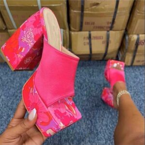 High Heeled Square Toe Sandals for Women