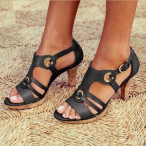 Women’s PU Leather Fish Mouth Sandals