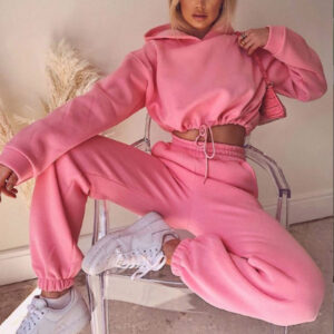 Stay Fit and Cozy with This Women’s 2 Piece Fluffy Sweatsuit