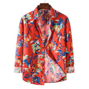 Stay Fashion-Forward with Our Long-Sleeved Floral Shirt for Men