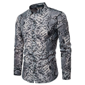 Unleash Your Wild Side with Men’s Snake Print Shirt
