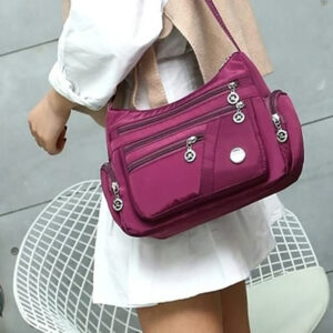 High Capacity Women Waterproof Shoulder Bag with Multi-pocket Design