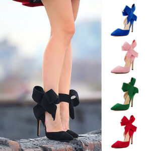 Fashionable Big Bow Pumps with Thin High Heels for Women