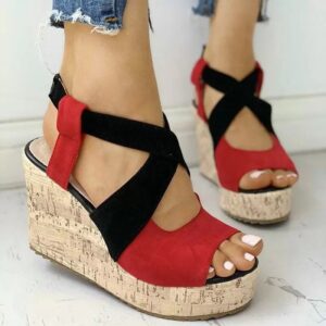 Stylish Cross Strap Sandals with Wedge Heels for Women