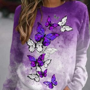 Women’s Sweatshirt with Beautiful Butterfly Accents