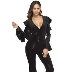 Women’s Deep V Jumpsuit for a Stunning Look