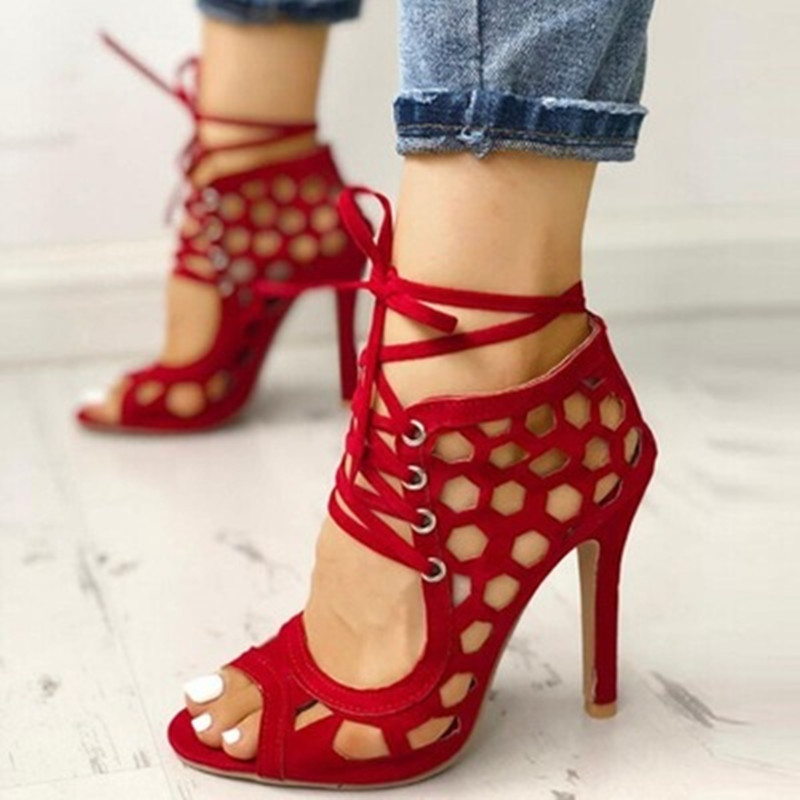 Hollow Out Pointed Toe Sandals