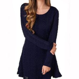 Women’s Short Knit Sweater Dress with a Loose Fit