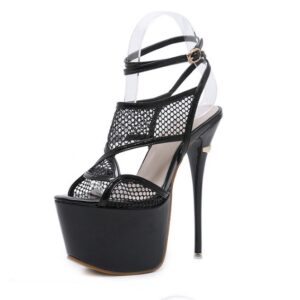Stay Dry and Stylish with Our Waterproof Mesh Stiletto Sandals