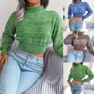 Women’s Long Sleeve Crop Knit Sweater