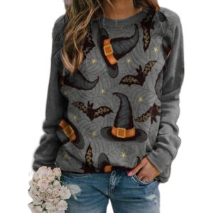 Women’s Pullover Sweater with Bat Print