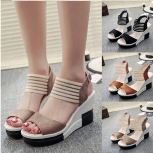 Chic Wedge Sandals with Adjustable Buckle Webbing for Women