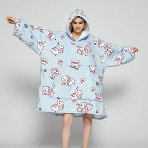 Stay Warm and Snug with Our Unisex Oversized Wearable Fleece Blanket Hoodie