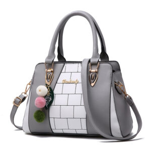 Women’s PU Leather Shoulder Bag Handbag with Square Patterned Elegance