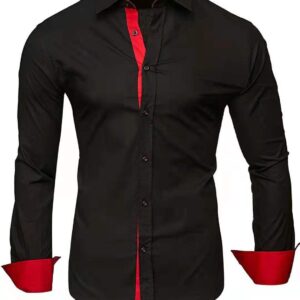 Men’s Cotton Shirt with Contrasting Long Sleeves for a Distinctive Look