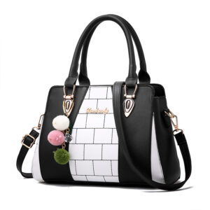 Women’s PU Leather Shoulder Bag Handbag with Square Patterned Elegance