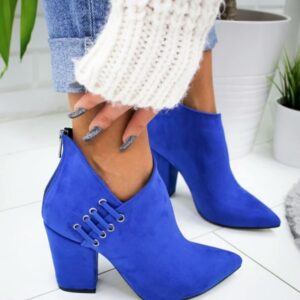 Chic Pointed Toe Ankle Boots for Women with Back Zipper
