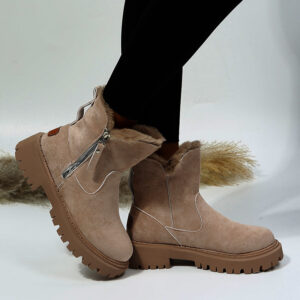 Faux Suede Winter Boots for Women with Non-Slip Soles and Thick Plush Interior