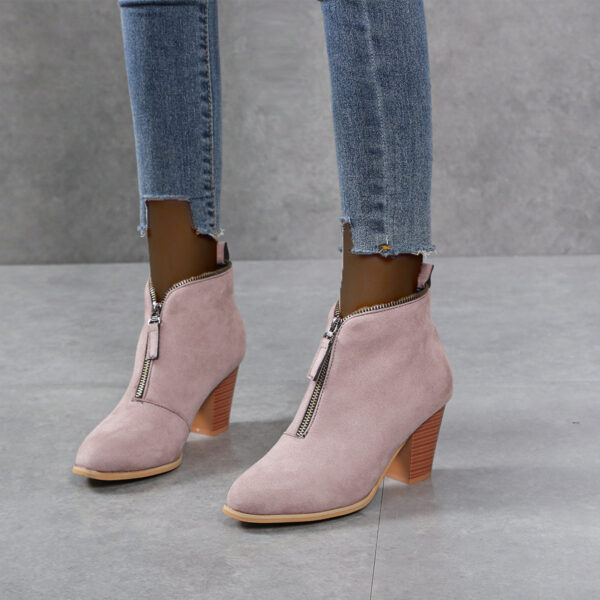 Step Back in Time with Frosted Retro Ankle Boots for Women - Image 2