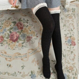 Elegant Women’s Lace Over Knee Socks