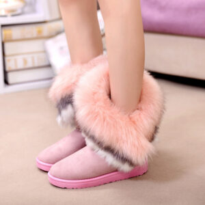 Women’s Tassel Snow Boots with Faux Rabbit Fur