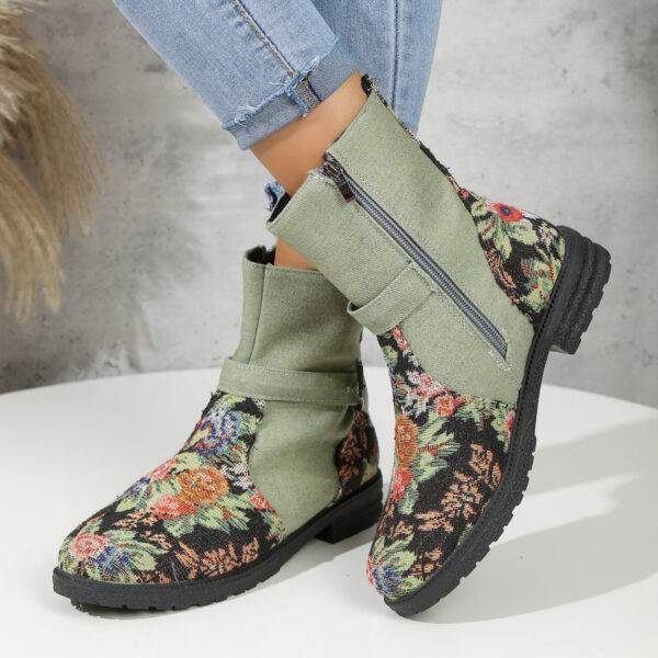 Step Back in Time with Floral Ankle Boots for Women - Image 4