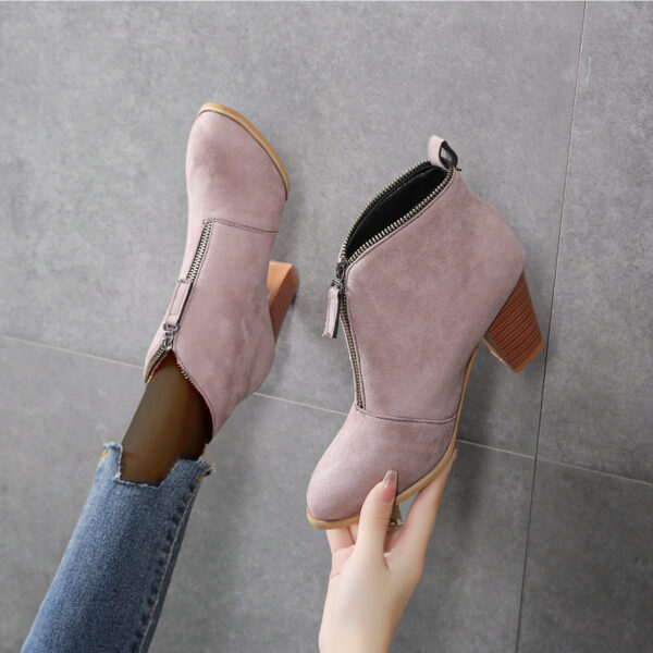 Step Back in Time with Frosted Retro Ankle Boots for Women - Image 4