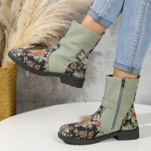 Step Back in Time with Floral Ankle Boots for Women