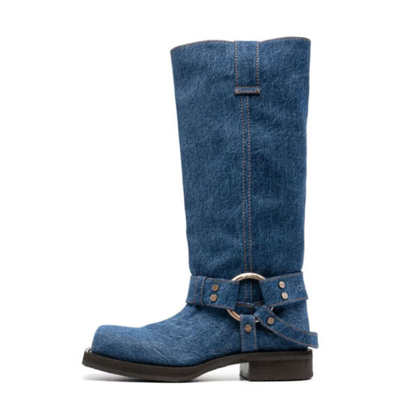 High Leg Denim Boots