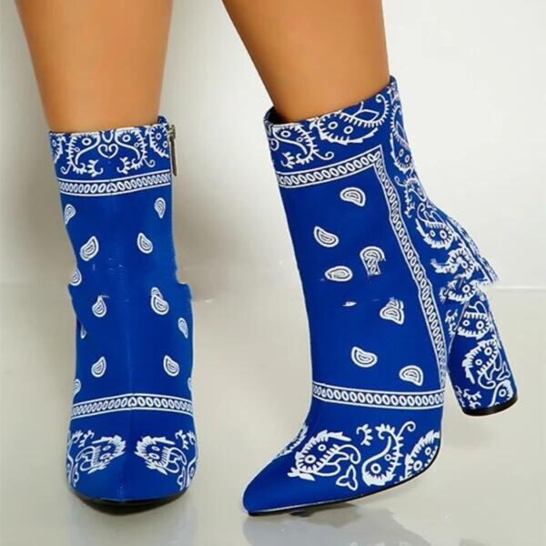 Women's Fashionable Cashew Flower Boots - Image 5