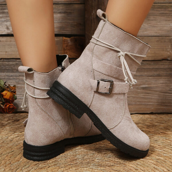 Women's Non-Slip Retro Ankle Boots with Side Buckle - Image 2