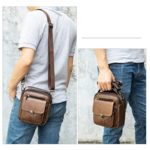 Men’s Leather Crossbody Shoulder Bag