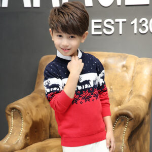 Children’s Knitted Pullover with Reindeer