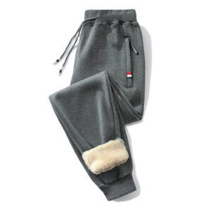 Lamb Cashmere Thickened Sports Casual Straight Pants For Men