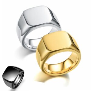 Stainless Steel Smooth Plain Vintage Ring