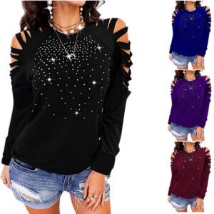Women’s Hollow Out Top Adorned with Pearls