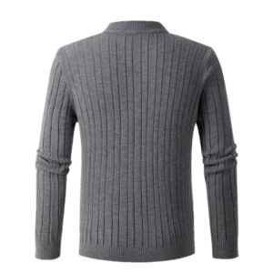 Men’s Zippered Twisted Cable Sweater with Half High Neck