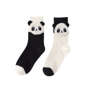 Women’s Pure Cotton Mid Calf 3D Panda Socks